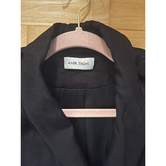 Amir Taghi Black Beare Park Tailored Wool Wrap Blazer Silk Lined 6 - Picture 4 of 6
